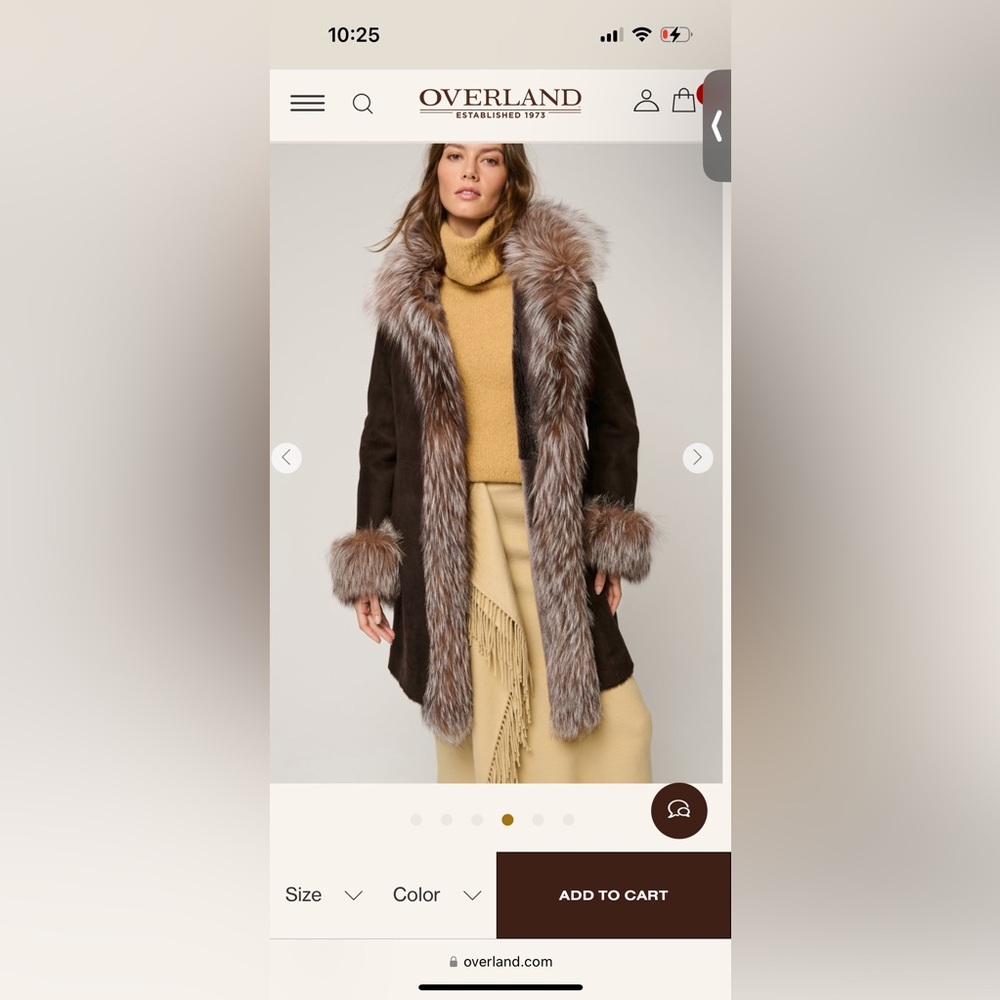 Overland Chantal Reversible SheepskinCoat size XS.